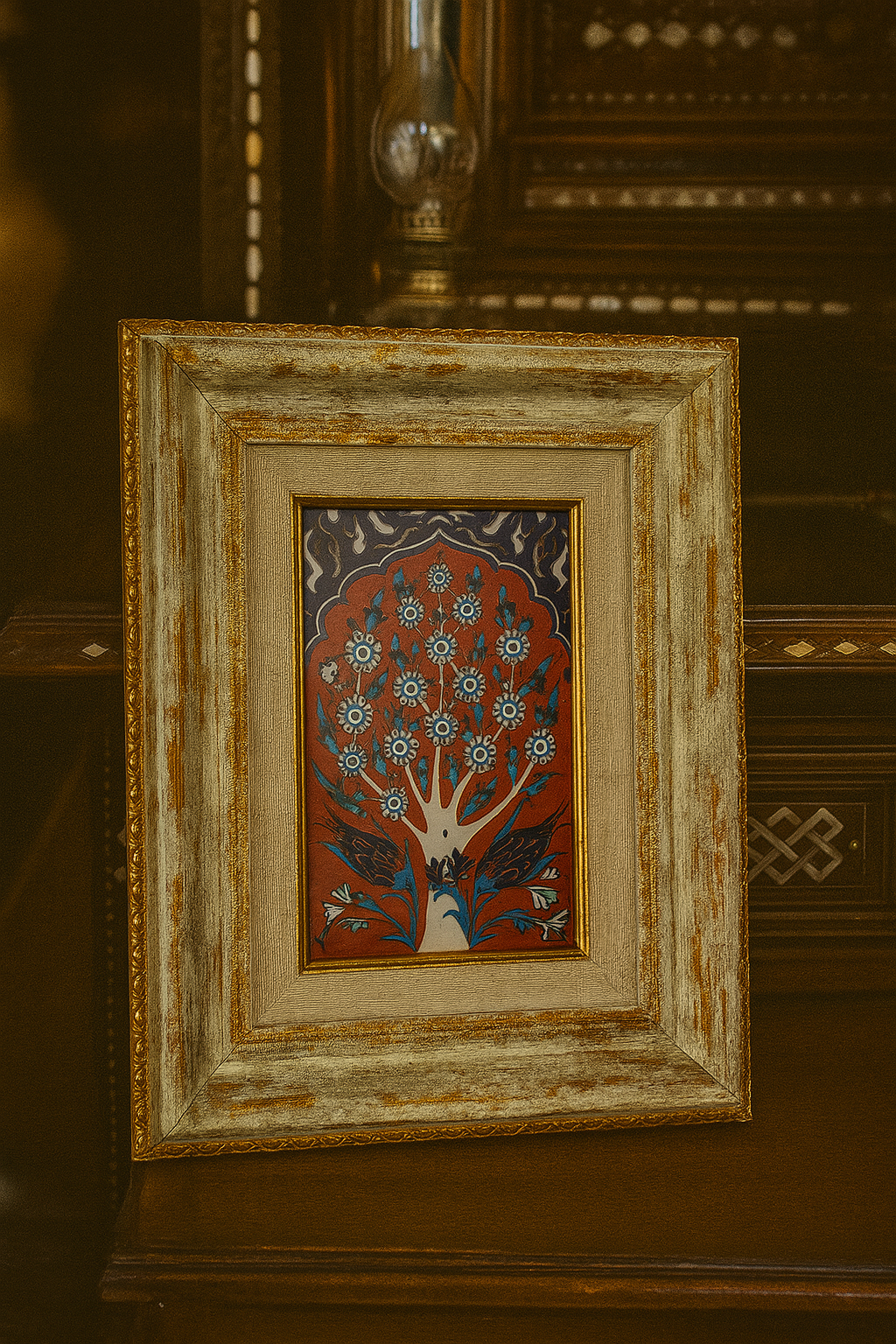 Handmade Iznik Ceramic Tile – Turkish Traditional Art – Tree of Life Pattern