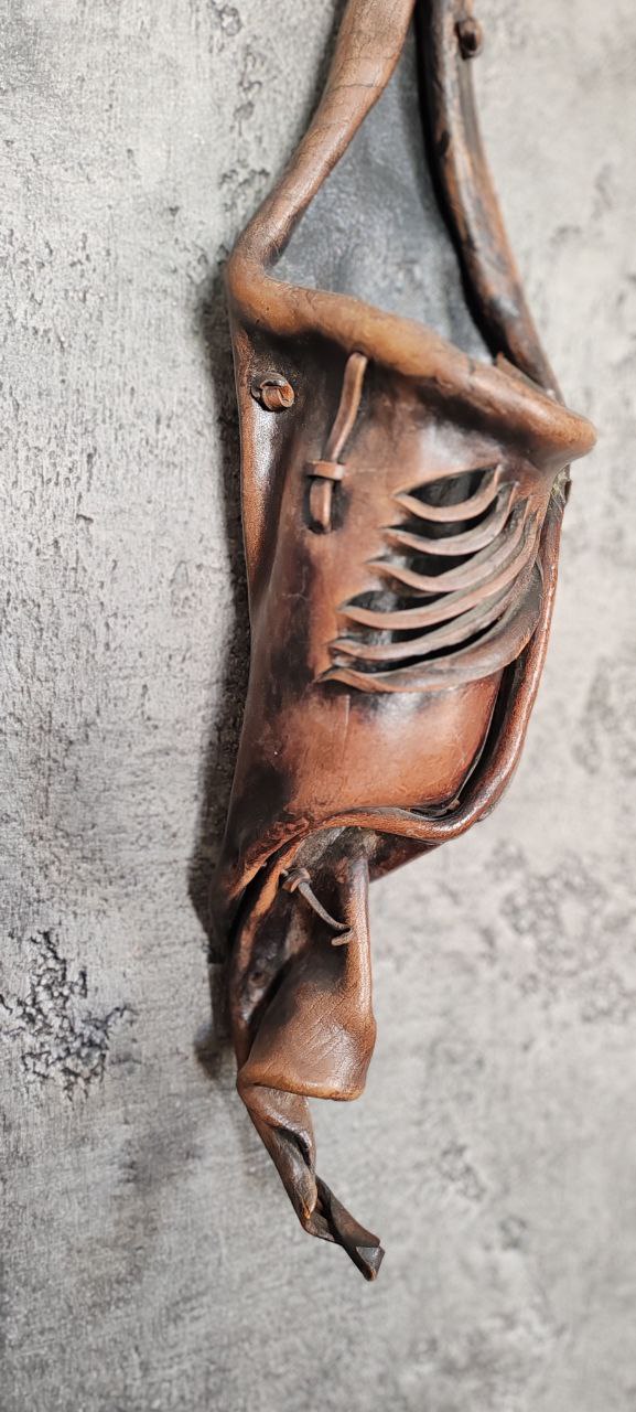 Handcrafted Leather Wine Holder – Wall Hanging – 60x15 cm