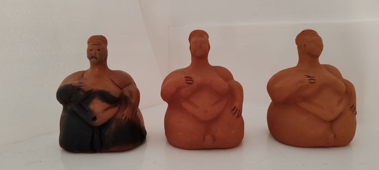 Handmade Terracotta Anatolian Mother Goddess Figurines – Set of 3 – Kibele Symbol