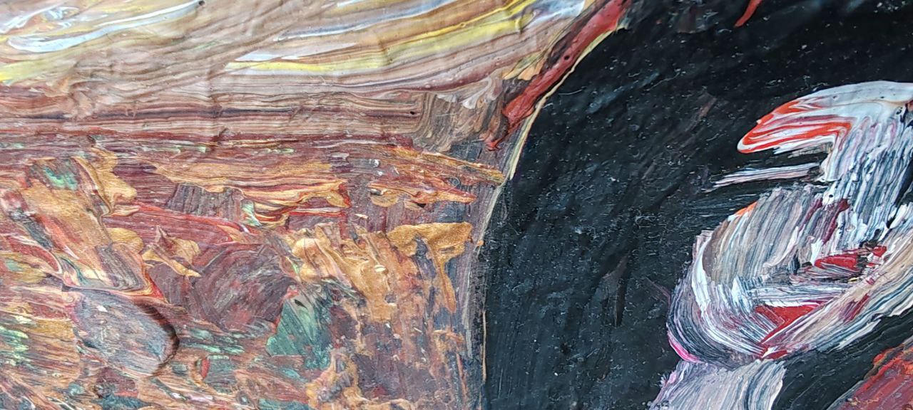 Expressionist Female Figure Painting by Fikret Öztürk – Framed Original