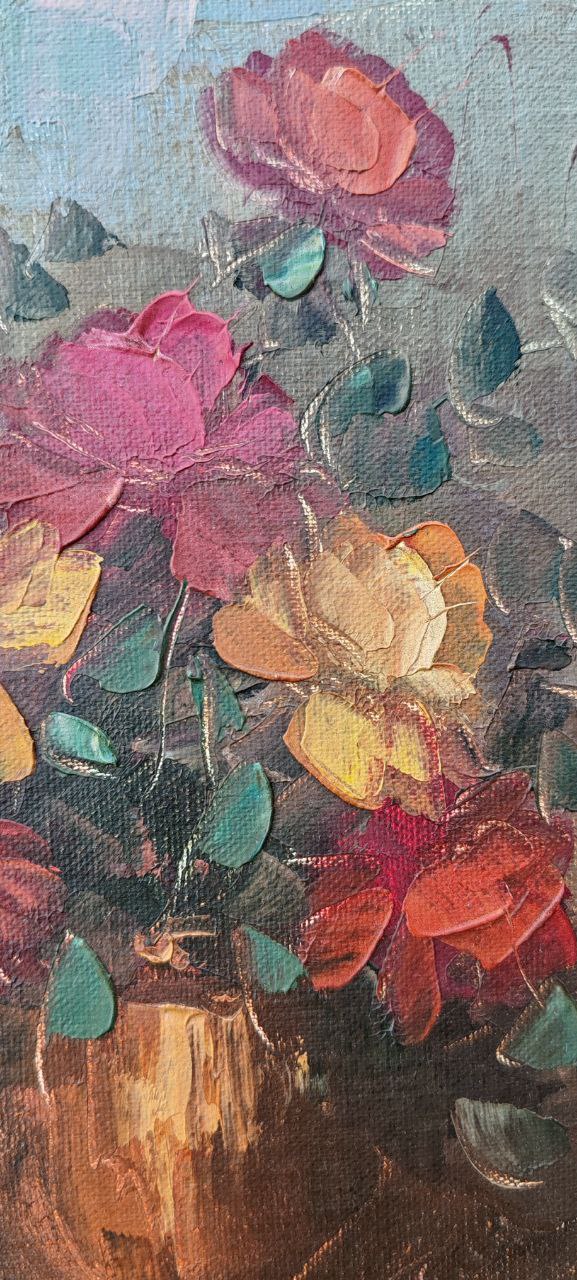 Original Oil Painting of Floral – Framed Textured Artwork