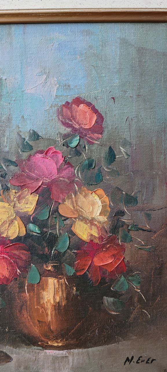 Original Oil Painting of Floral – Framed Textured Artwork