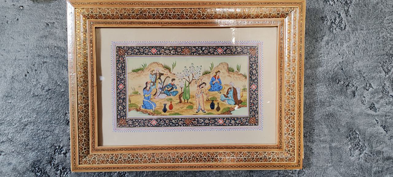 Exquisite Persian Miniature Painting and Frame