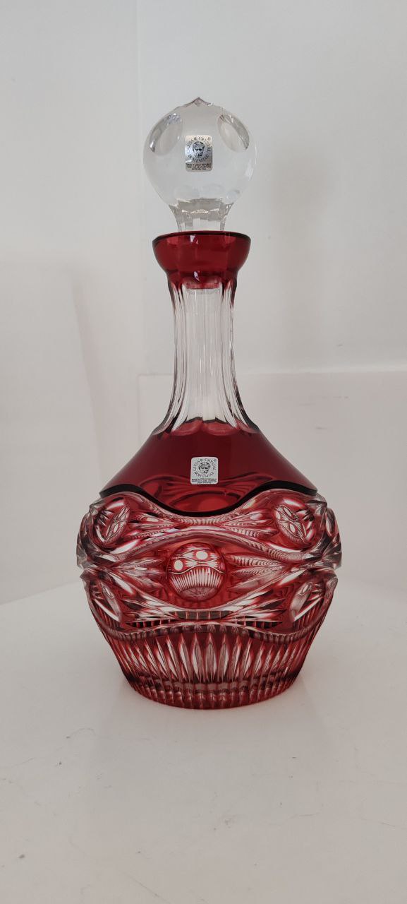 Caesar Cranberry Crystal Decanter