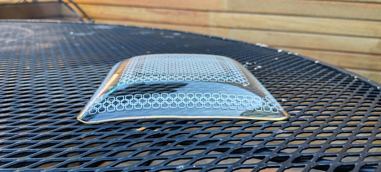 Vintage German Square Glass Plate – 19x19 cm – Intricate White Lattice Design – Excellent Condition