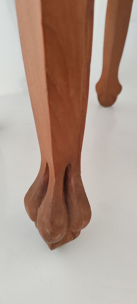 Pair of Hand-Carved Solid Wood Accent Tables – 34x31x35 cm