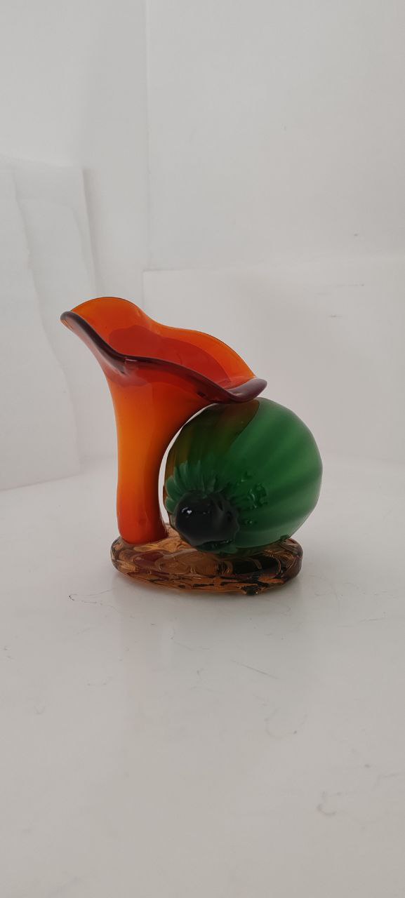 Murano Hand-Blown Glass Decorative Pumpkin Flower Sculpture