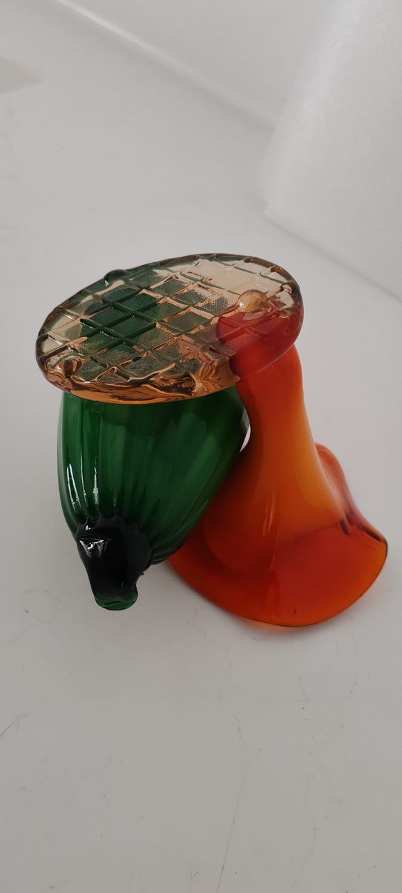 Murano Hand-Blown Glass Decorative Pumpkin Flower Sculpture