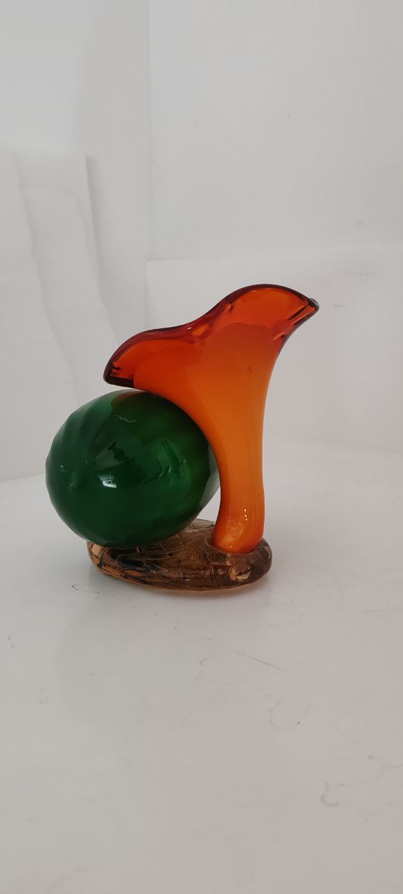 Murano Hand-Blown Glass Decorative Pumpkin Flower Sculpture