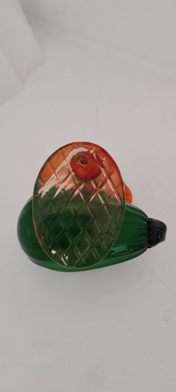 Murano Hand-Blown Glass Decorative Pumpkin Flower Sculpture