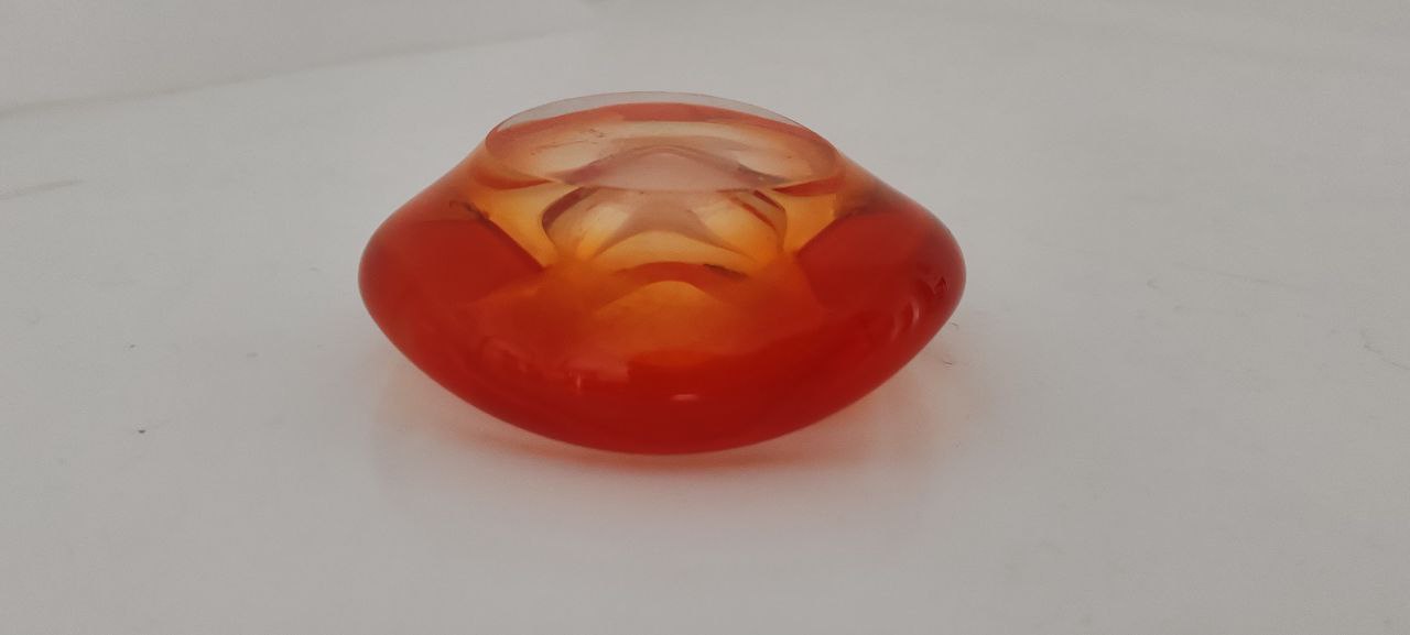 Murano Style Sommerso Glass Ashtray – Red & Orange – 9 cm