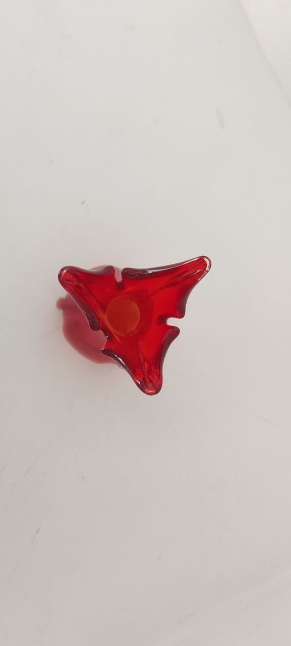 Vintage Murano Red Sommerso Art Glass Vase – Sculptural Italian Design – 1960s