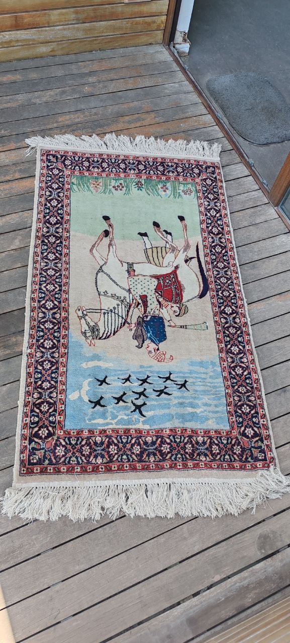 Hand-Knotted Babur Pictorial Rug – 324000 Knots – 153x91 cm