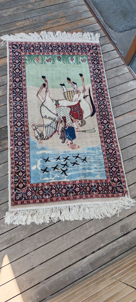Hand-Knotted Babur Pictorial Rug – 324000 Knots – 153x91 cm