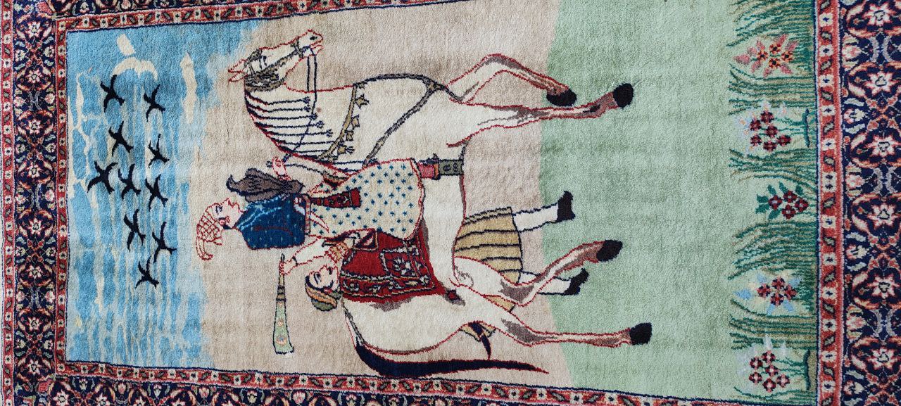 Hand-Knotted Babur Pictorial Rug – 324000 Knots – 153x91 cm