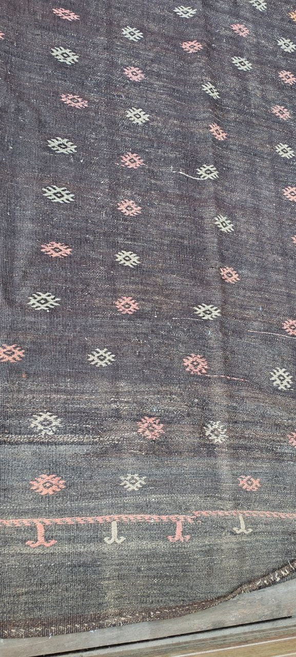 Large Vintage Turkish Flatweave Kilim – 265x160 cm – Geometric Motifs