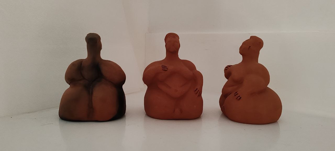 Handmade Terracotta Anatolian Mother Goddess Figurines – Set of 3 – Kibele Symbol