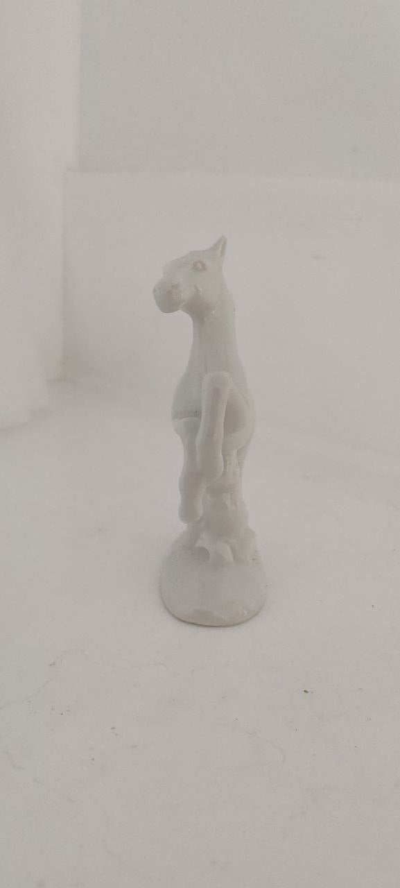 Vintage Wagner & Apel Porcelain Figurine – Rearing Horse – Glossy White – 14 cm