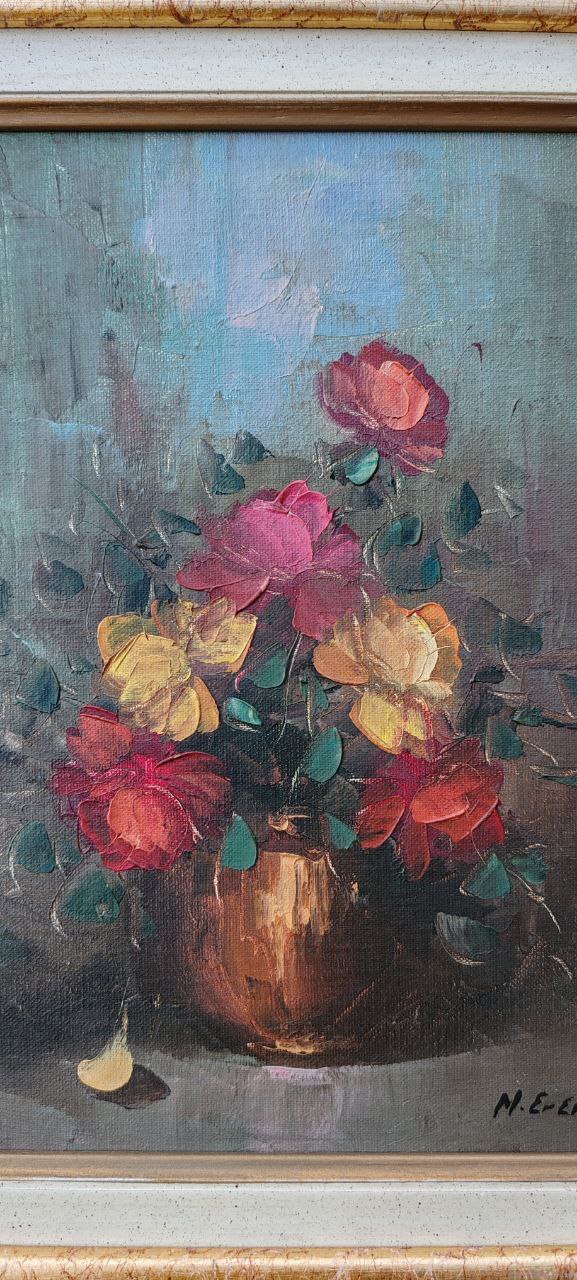 Original Oil Painting of Floral – Framed Textured Artwork
