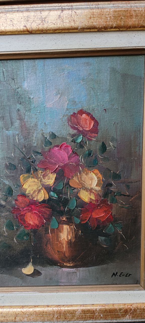 Original Oil Painting of Floral – Framed Textured Artwork