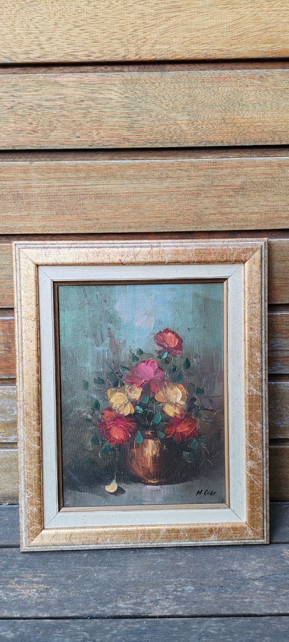 Original Oil Painting of Floral – Framed Textured Artwork