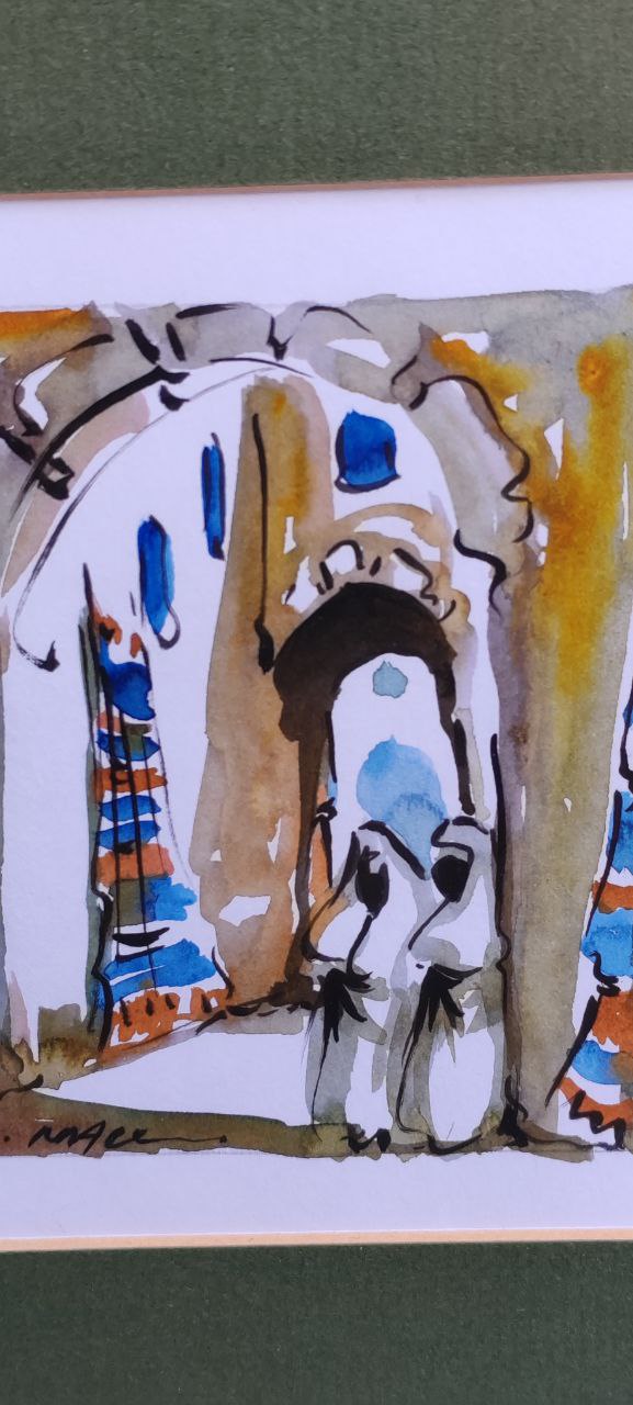 Dynamic Encounter – Original Oil Painting by Gülgün Türel – 51x72 cm – Expressionist Figurative Artwork