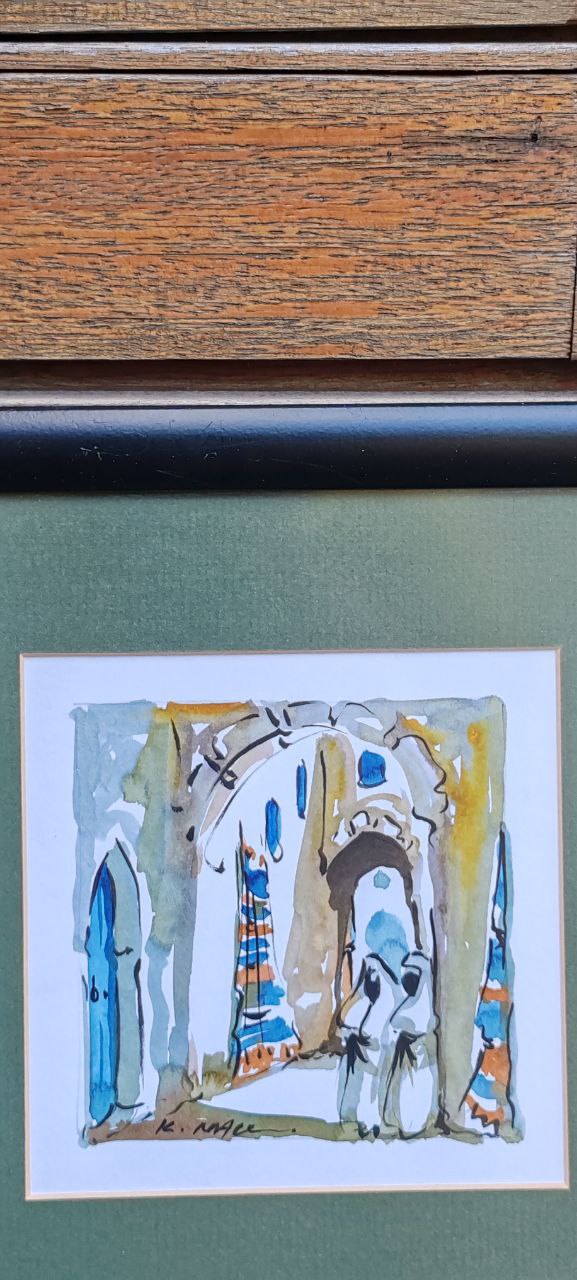 Dynamic Encounter – Original Oil Painting by Gülgün Türel – 51x72 cm – Expressionist Figurative Artwork