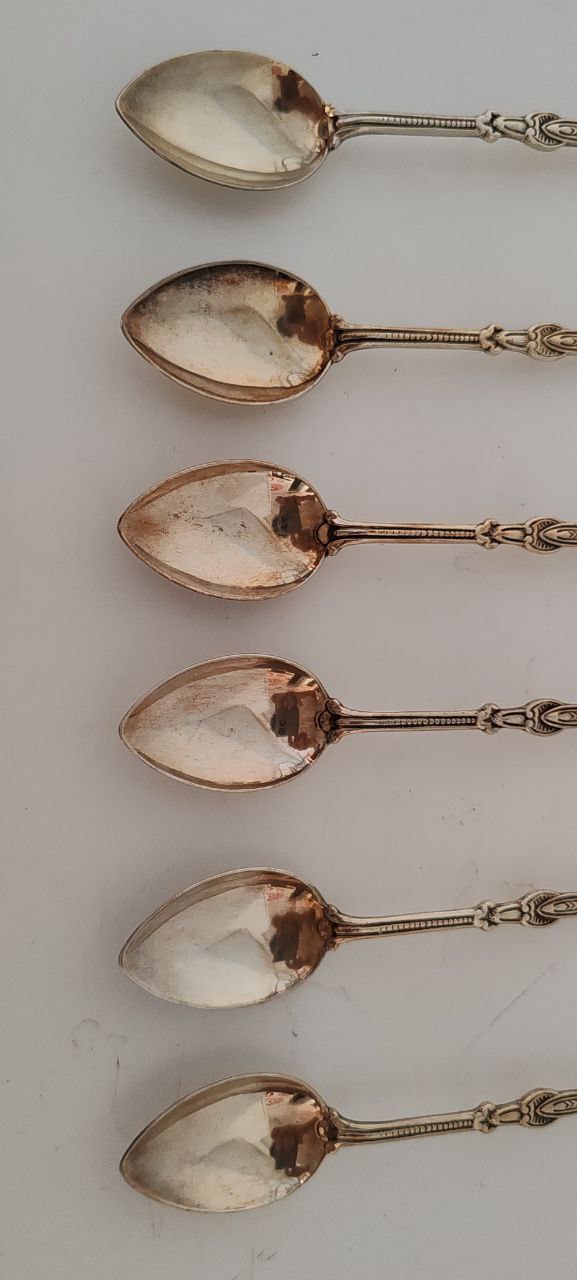 Set of 6 Vintage Jordanian Souvenir Spoons – King Hussein, Petra, Jerash & More