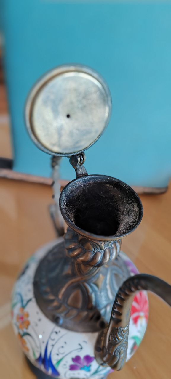 Iznik Ceramic Tombak Ewer – Hand-Painted Floral Tulip Design – 38x20 cm