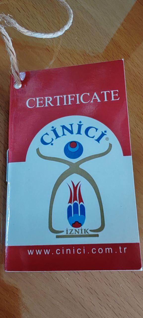 Çinici İznik Hand-Painted 'Gözyaşı' Vase with Galleon Motif – 27x17 cm – 2012