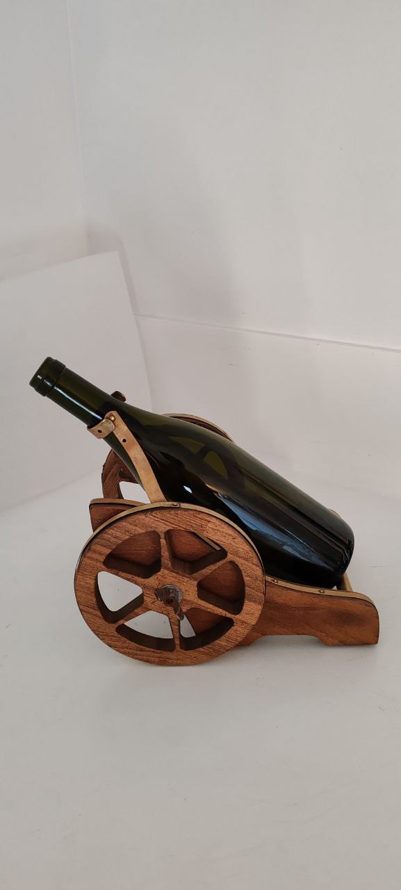 Vintage-Style Cannon Carriage Bottle Holder