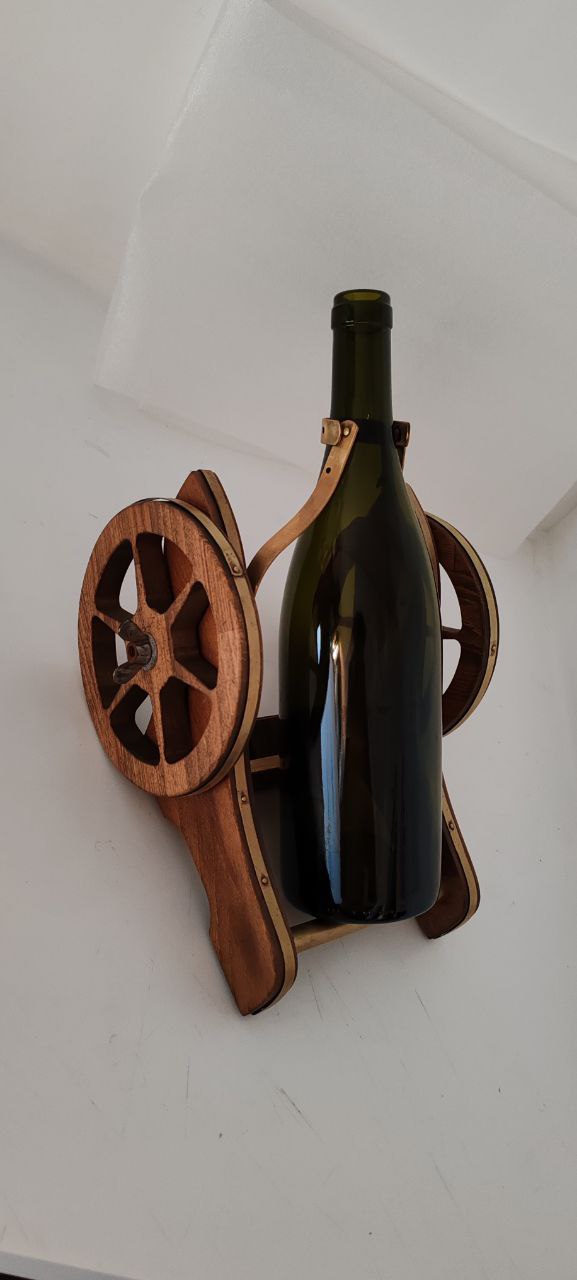 Vintage-Style Cannon Carriage Bottle Holder