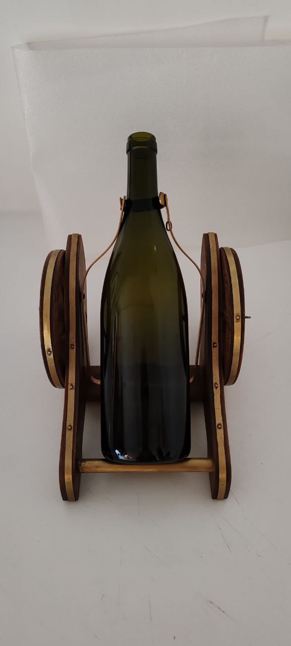 Vintage-Style Cannon Carriage Bottle Holder