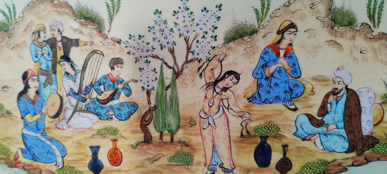 Exquisite Persian Miniature Painting and Frame