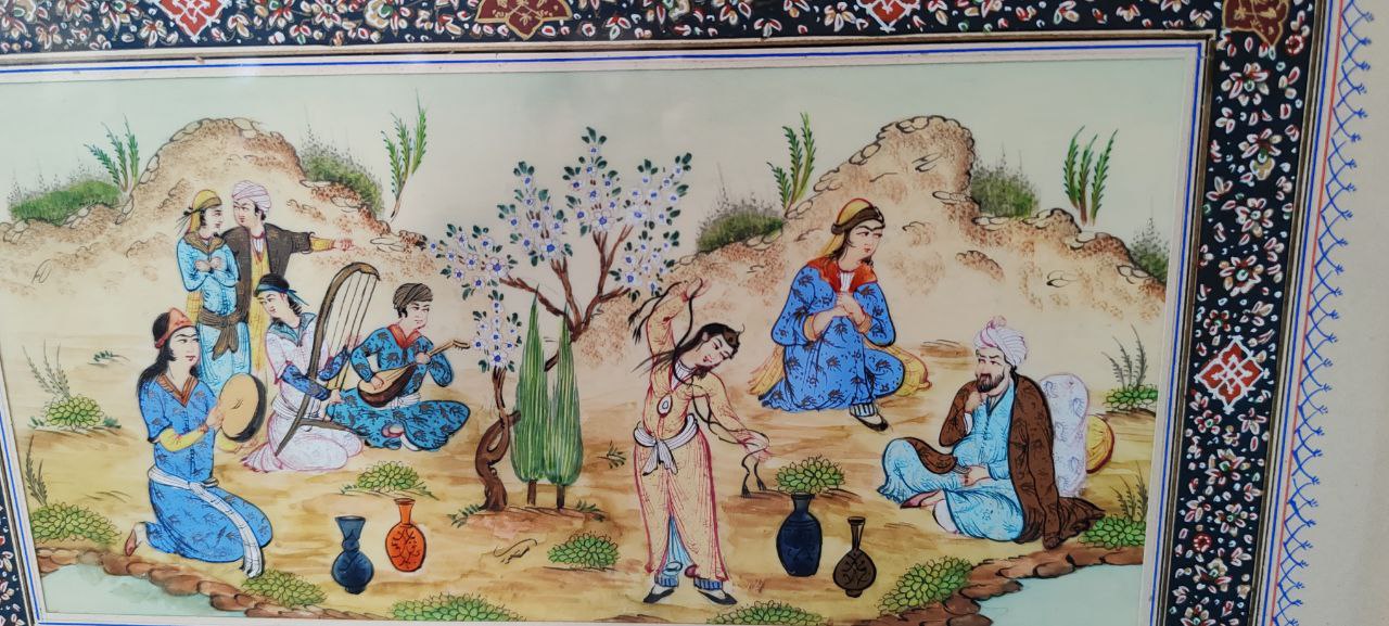 Exquisite Persian Miniature Painting and Frame