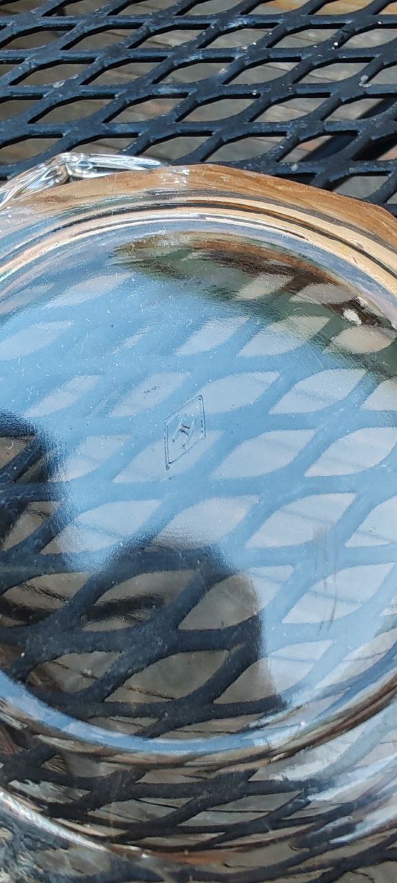 Vintage Czech Crystal Bowl with Gold Enamel Rim – Attributed to Moser – Faceted Handles – 1920s–30s